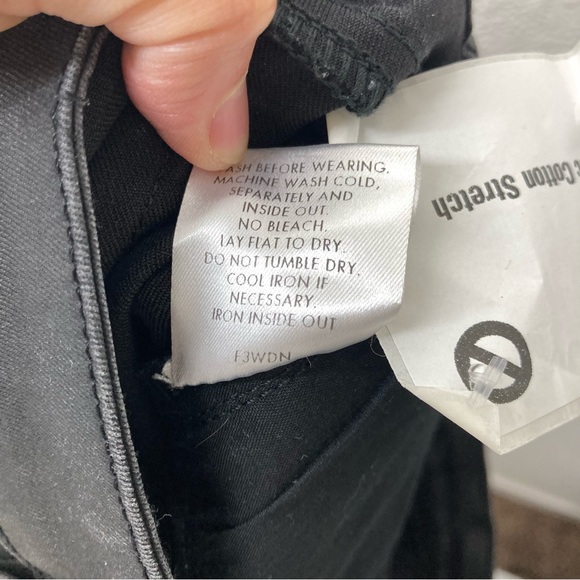 Eileen Fisher Waxed Black Jeans 10P Organic Cotton Coated Stretch Rock - Picture 16 of 16